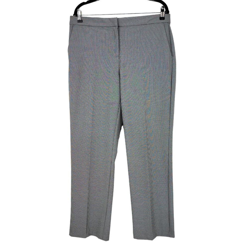 Joie Black White Houndstooth Straight Leg High Rise Trouser Pants Size 12